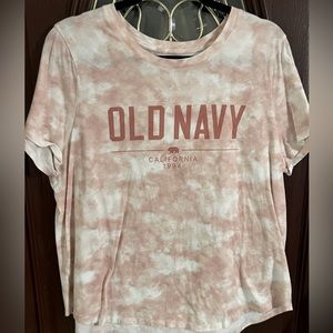 Old Navy tie-dye pink and white Everywear tee